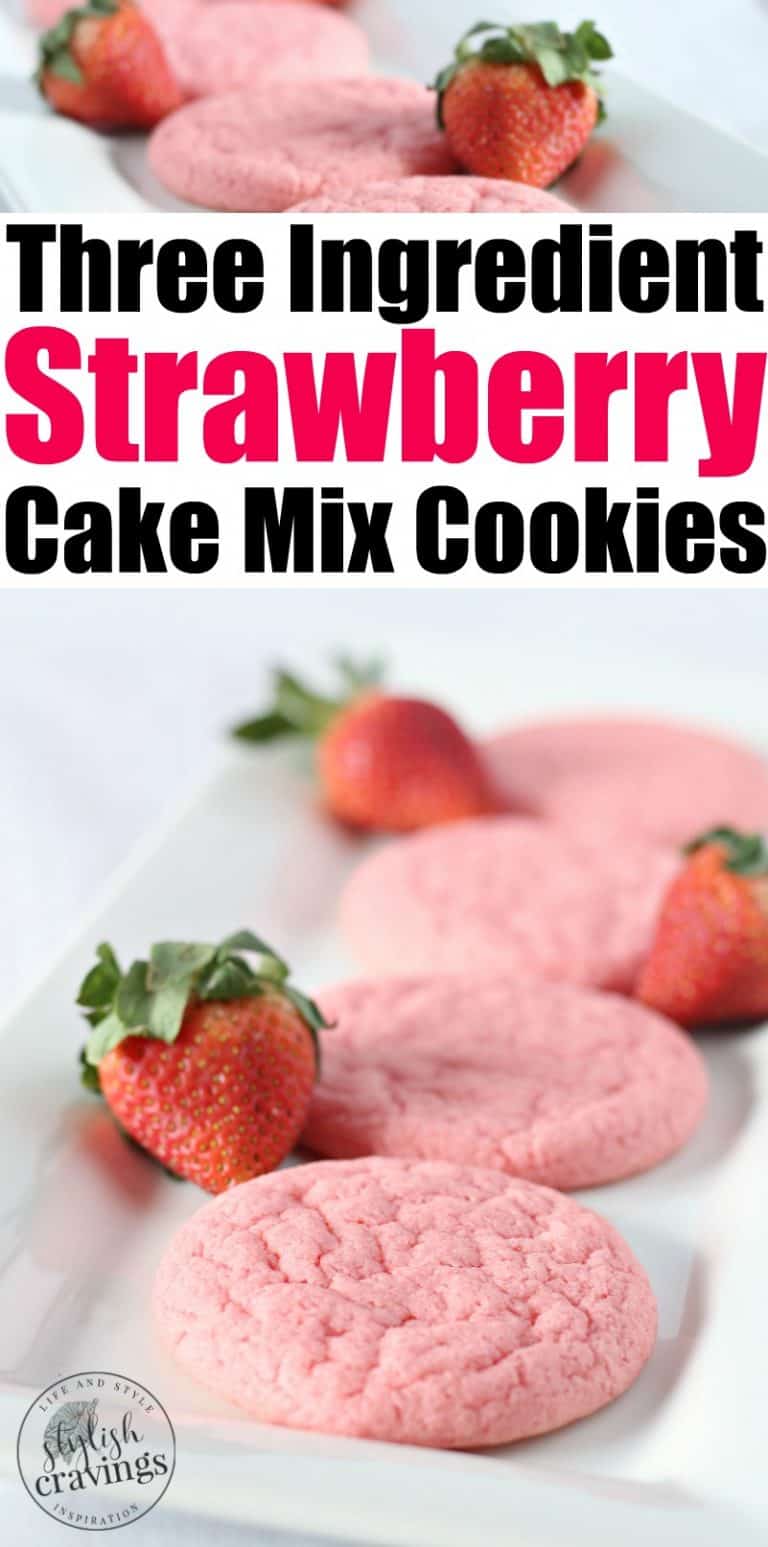 Three Ingredient Strawberry Cookies - Stylish Cravings