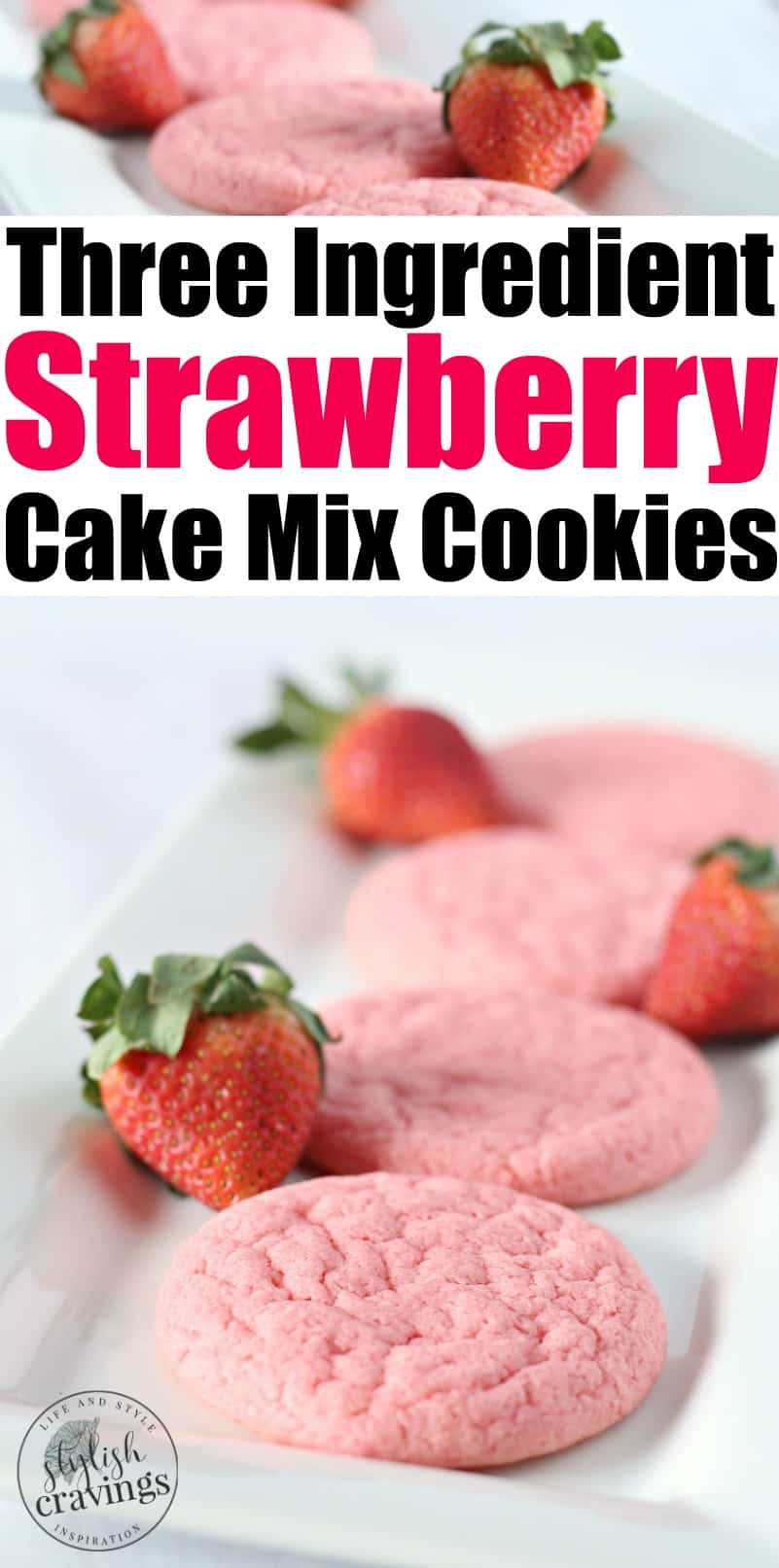 Three Ingredient Strawberry Cookies