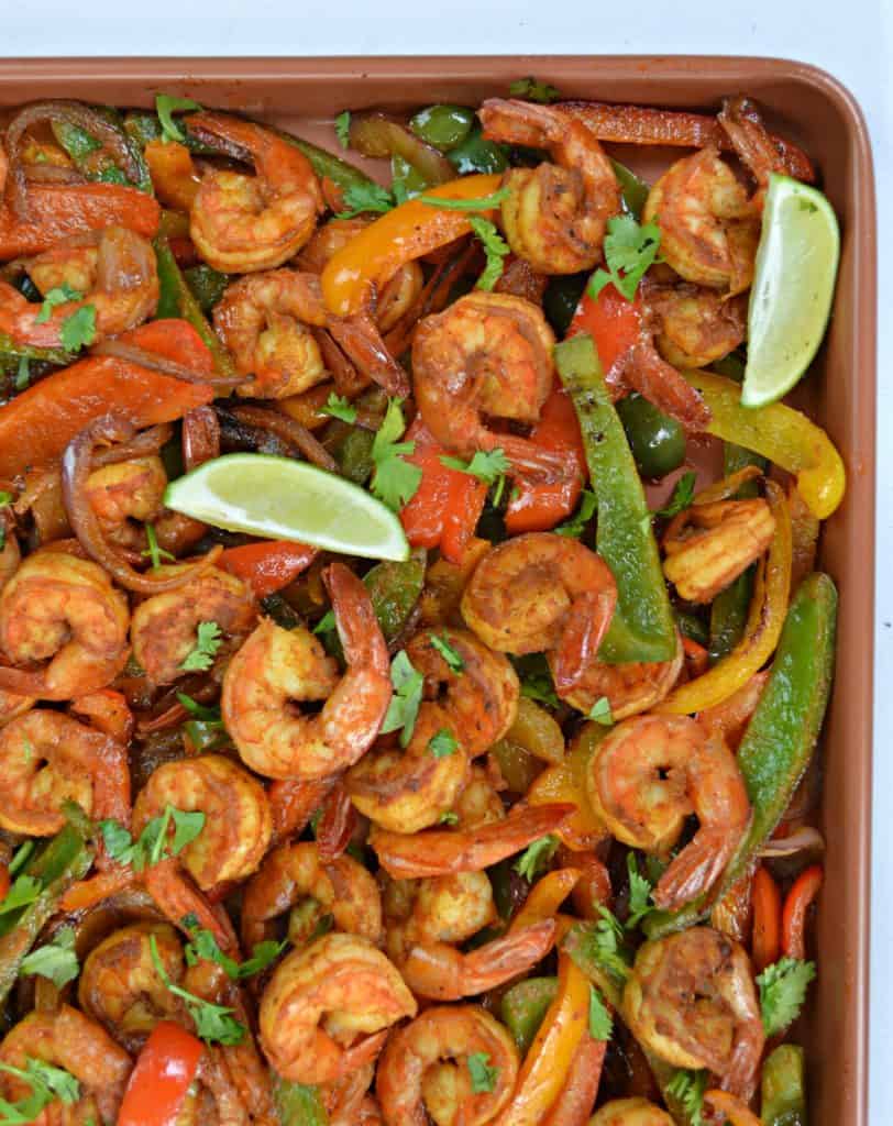 Sheet Pan Shrimp Fajitas