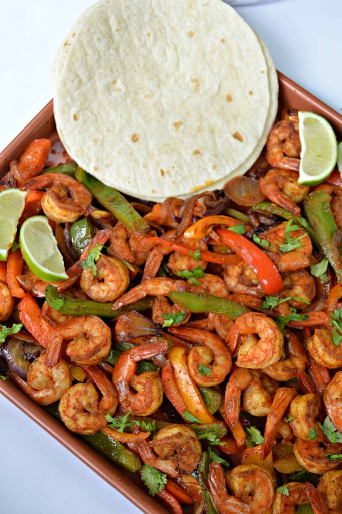 Sheet Pan Shrimp Fajitas