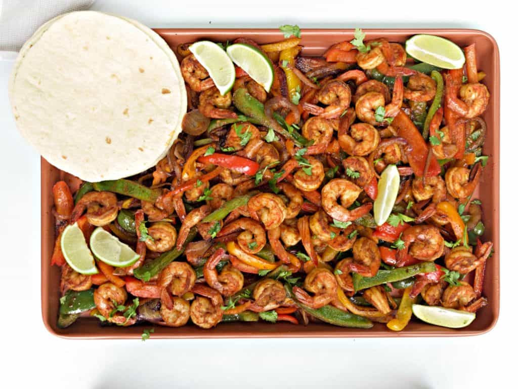 Sheet Pan Shrimp Fajitas