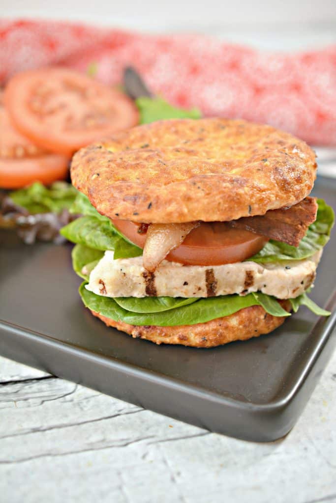 Grilled Chicken BLT On Keto Cheese Buns