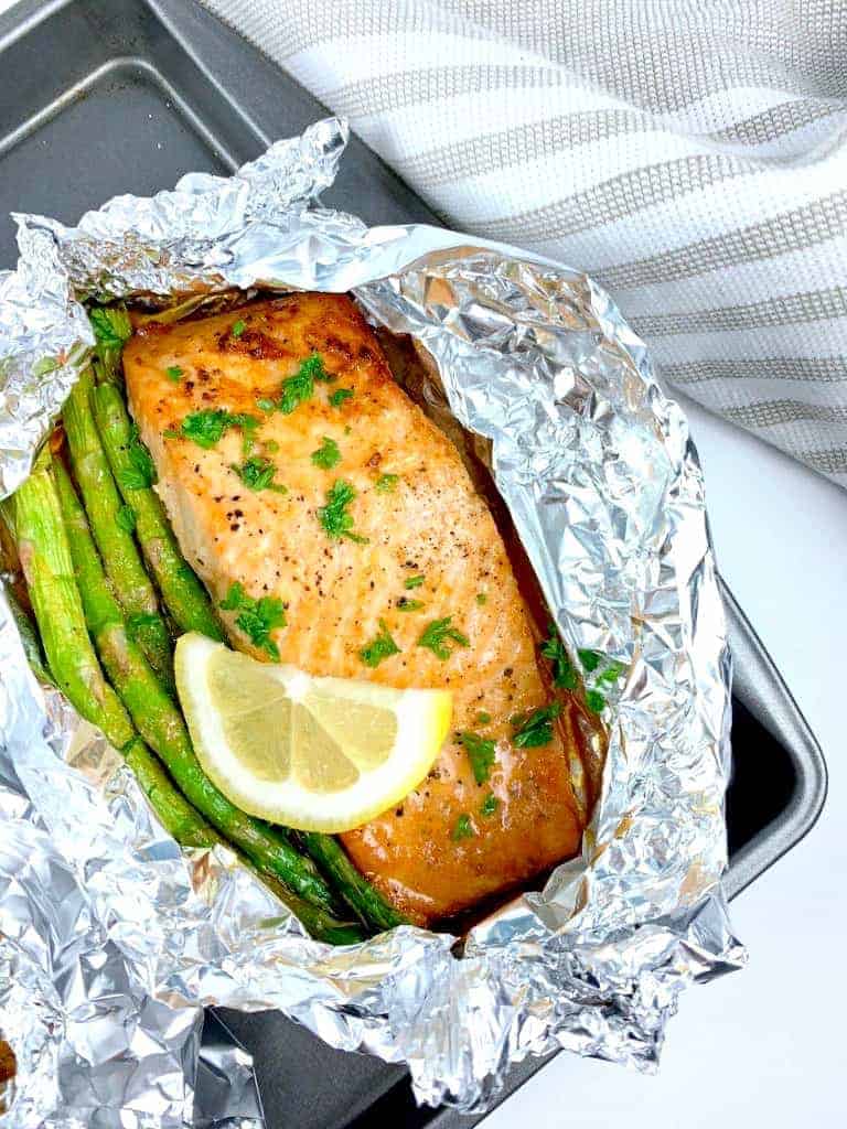 Lemon Salmon & Asparagus Foil Packs