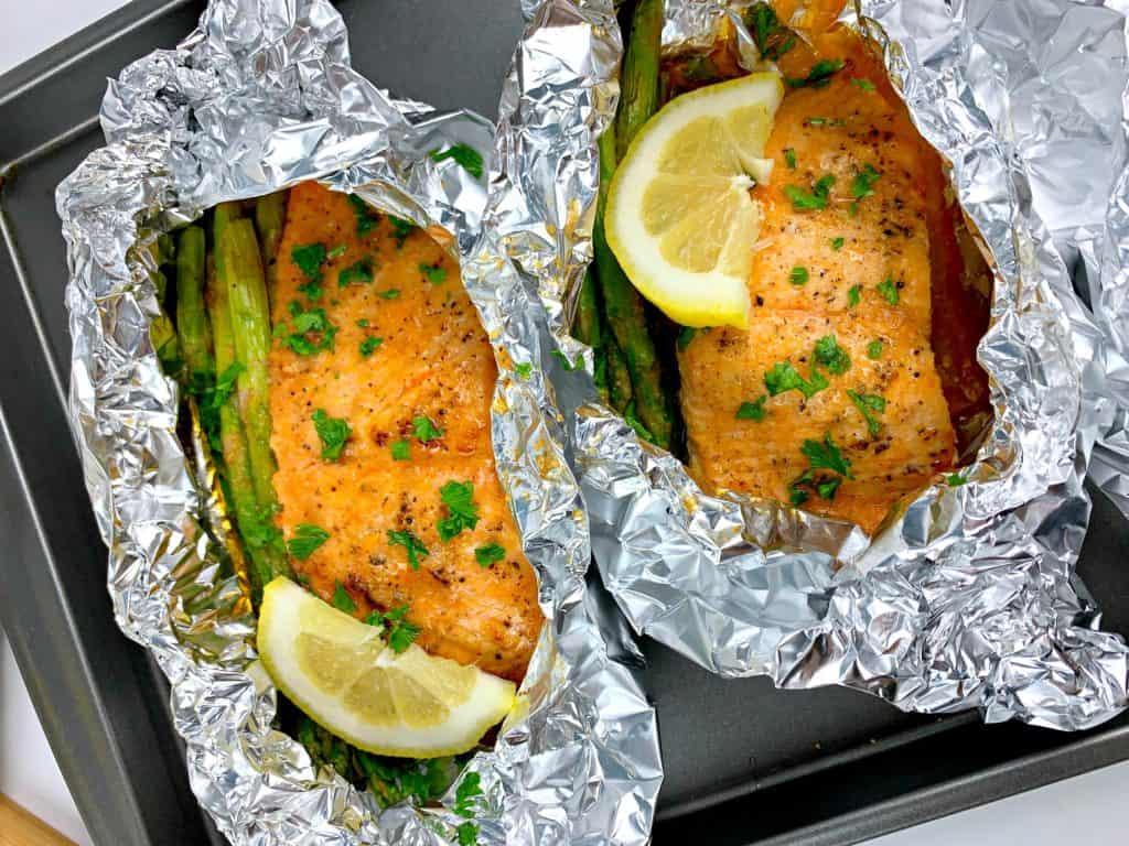 Lemon Salmon & Asparagus Foil Packs