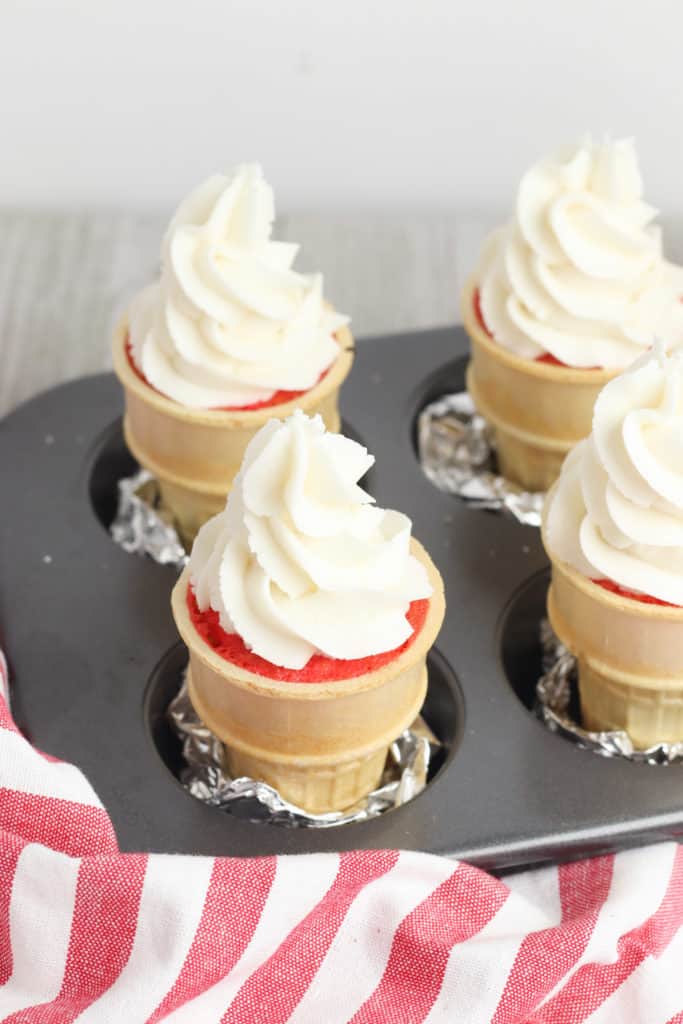 4th of July Ice Cream Cone Cupcakes