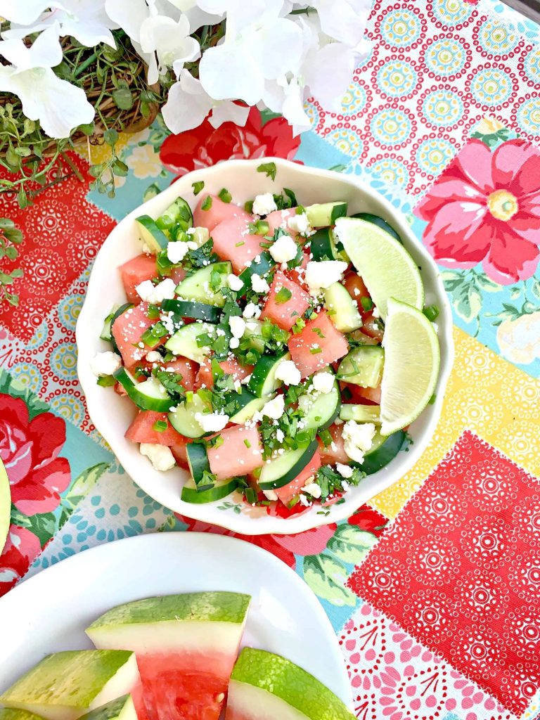 Watermelon Jalapeno Feta Salad