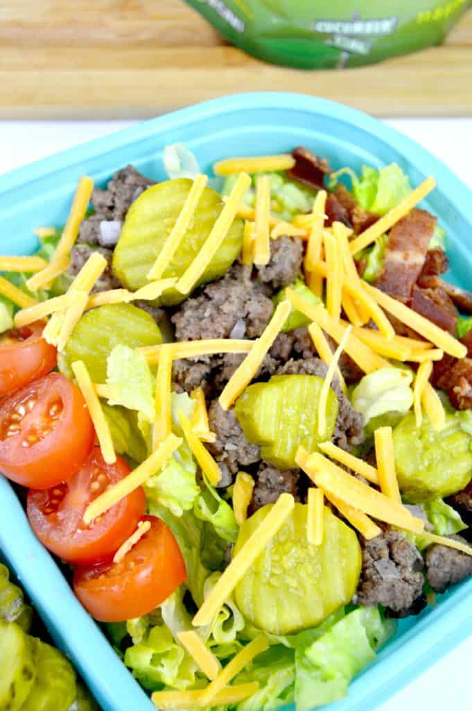 Low Carb Cheeseburger Salad - Easy recipe perfect for meal prepping!