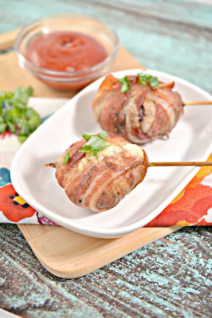 Bacon Wrapped Cheeseburger Lollipops