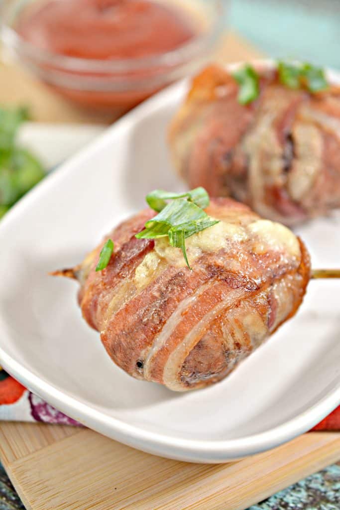 Bacon Wrapped Cheeseburger Lollipops