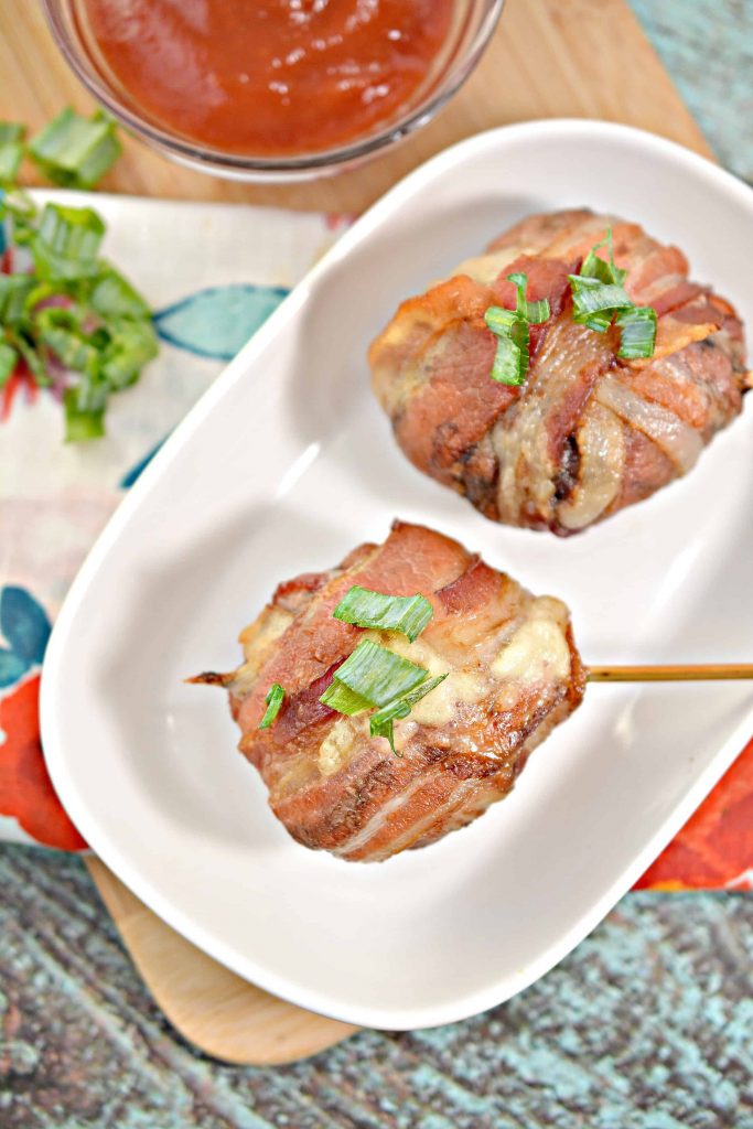 Bacon Wrapped Cheeseburger Lollipops