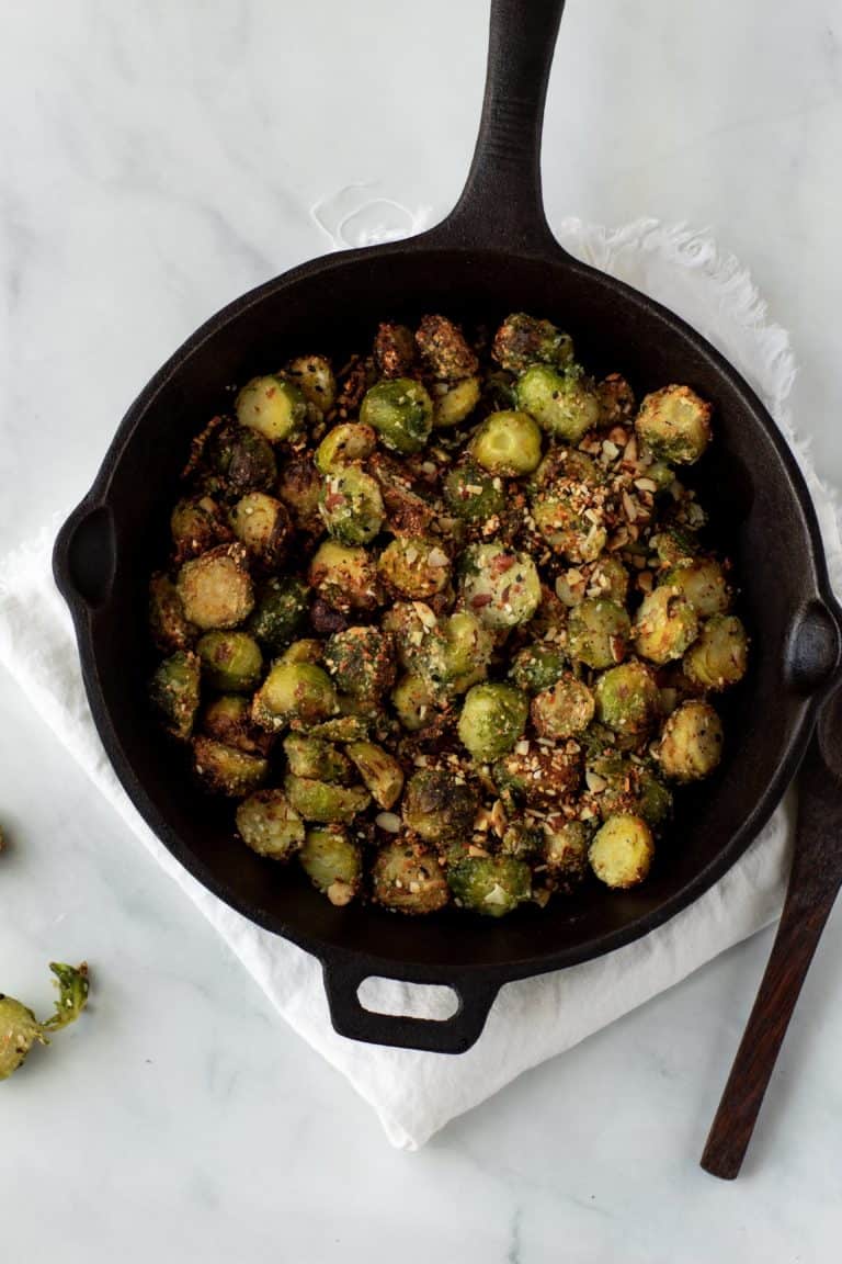Keto Parmesan Brussel Sprouts Easy Air Fryer Recipe!
