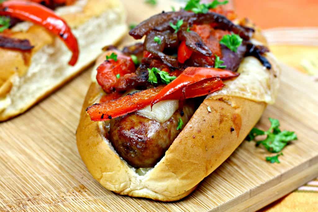 Garlic Butter Italian Sausage Sandwiches