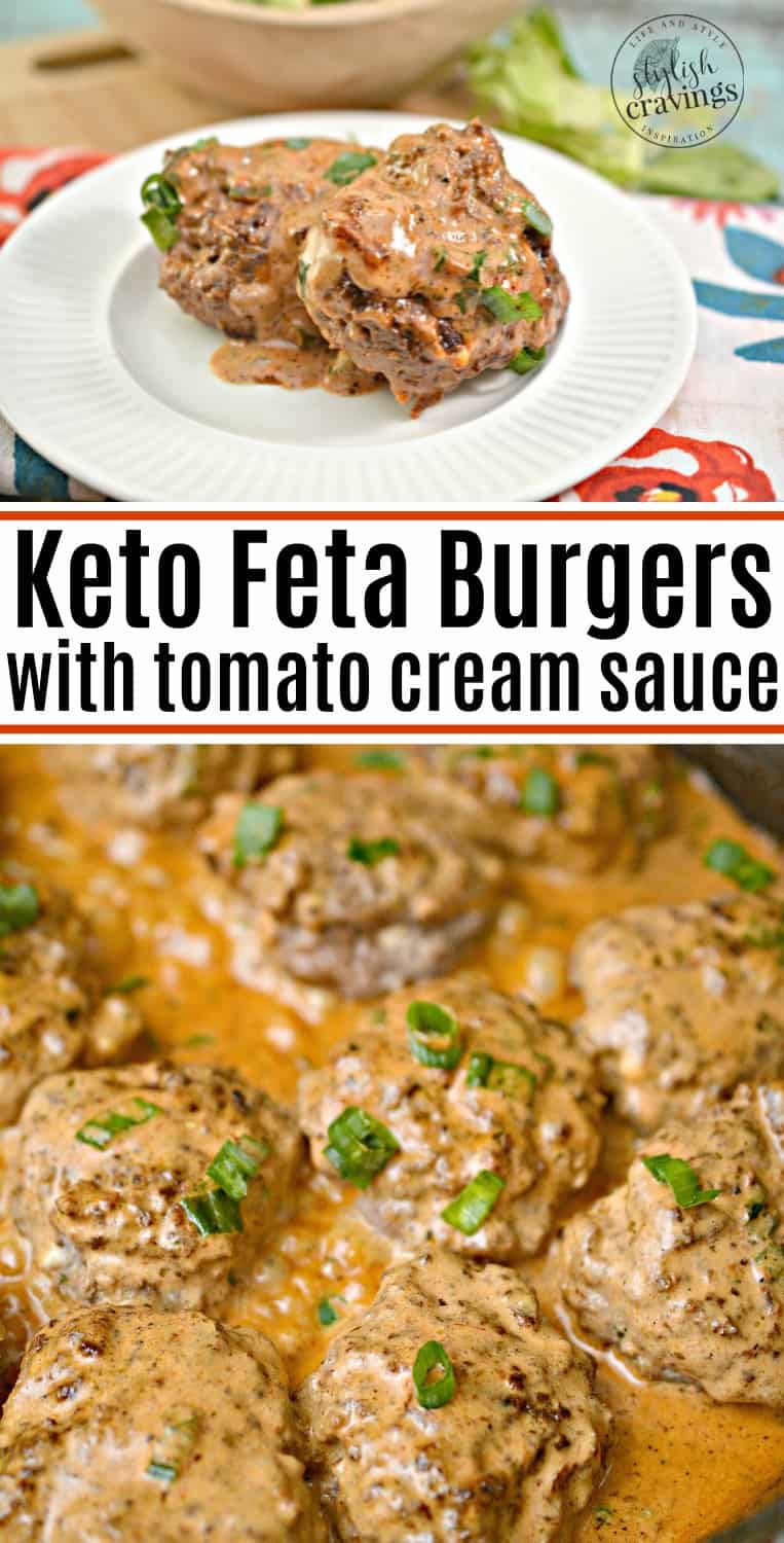 Keto Feta Burgers With Tomato Cream Sauce