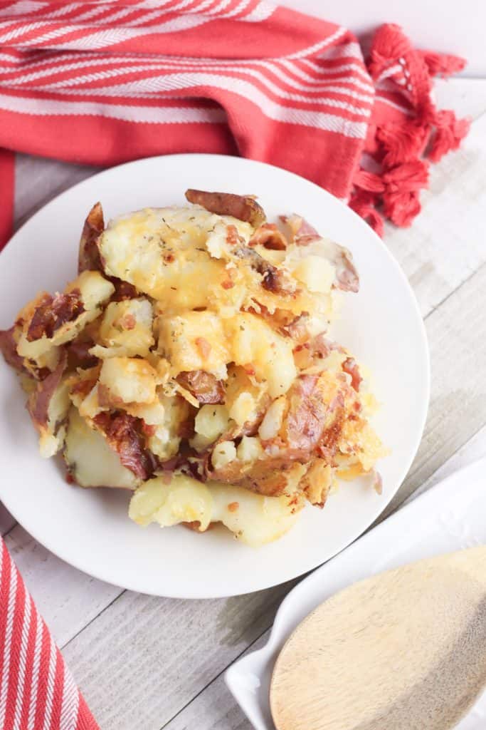 Bacon Cheddar Ranch Smashed Potatoes 