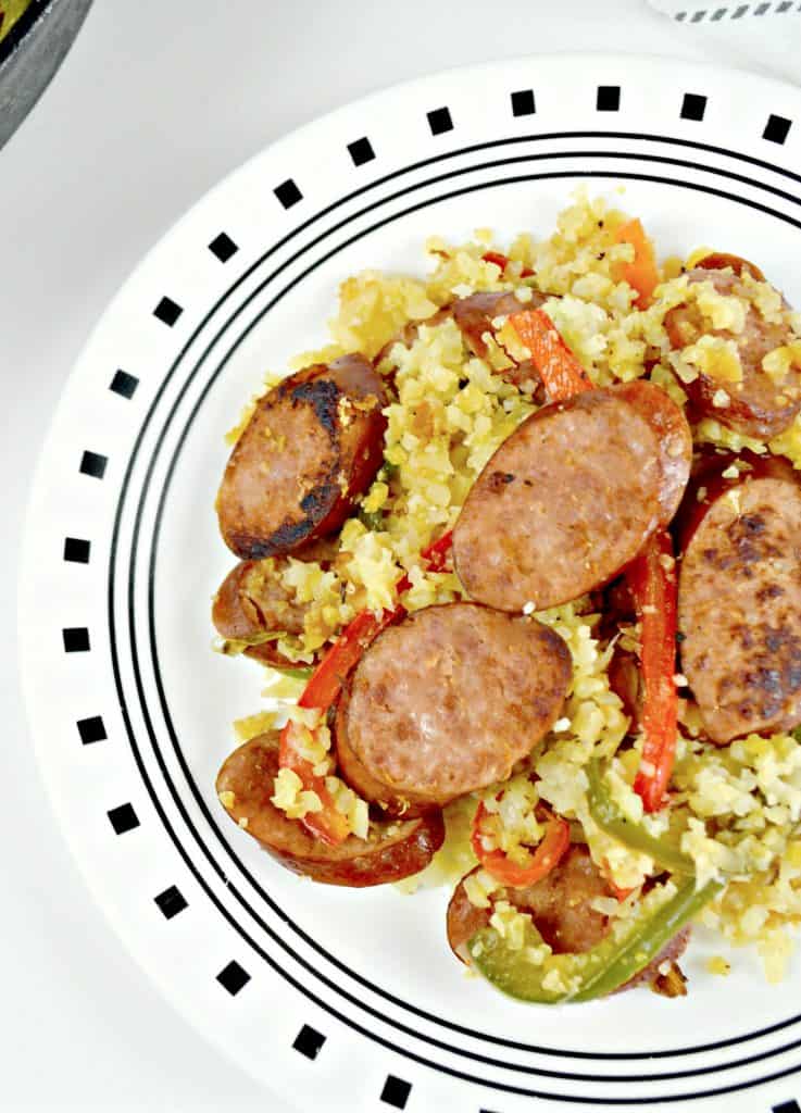 Keilbasa and Cauliflower Rice Skillet