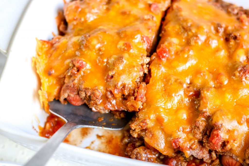 Low Carb Chili Cheese Dog Bake