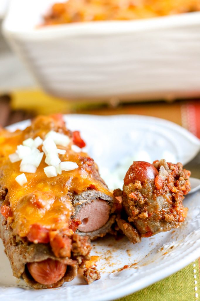 Low Carb Chili Cheese Dog Bake