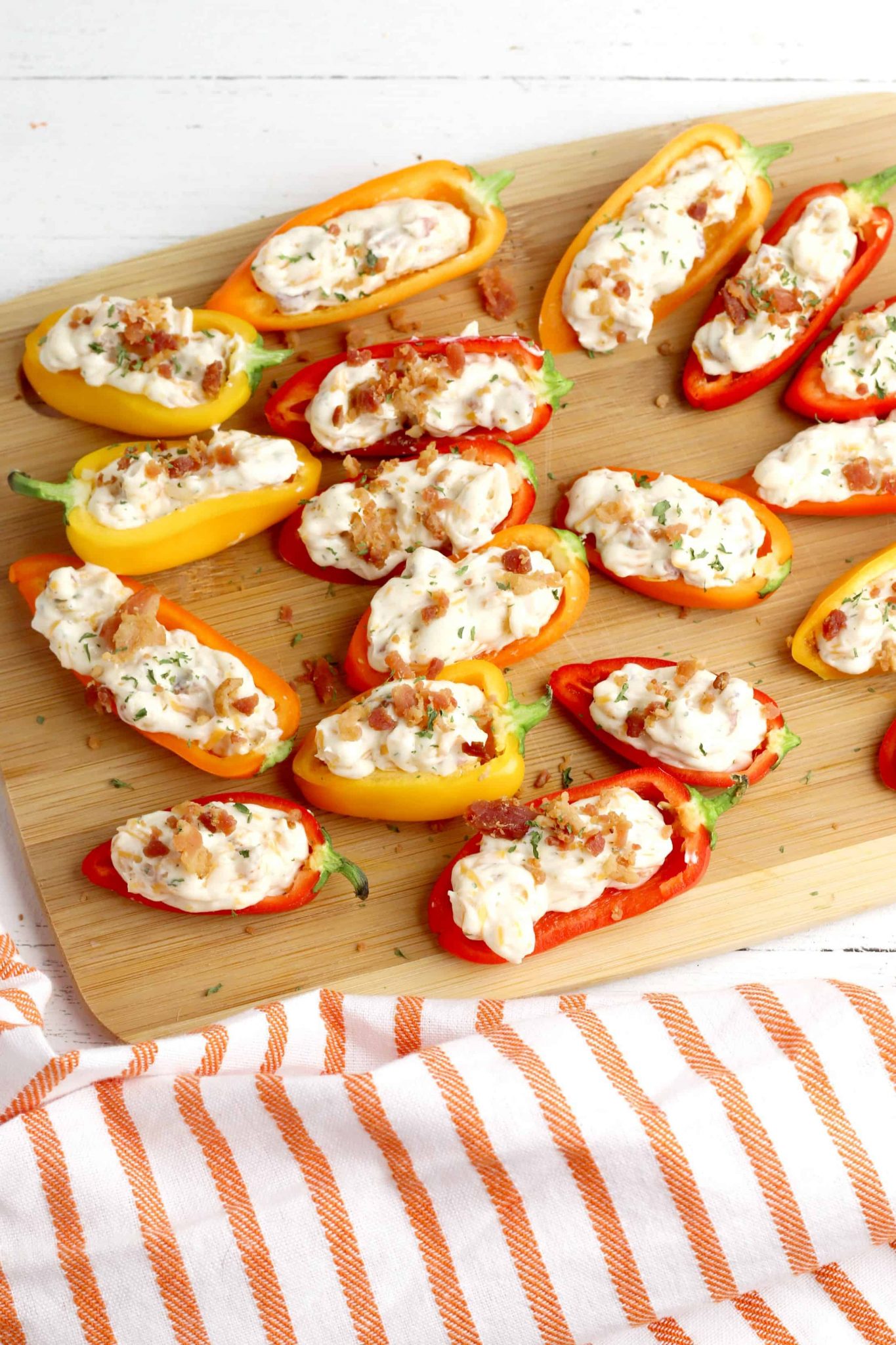 Bell Pepper Poppers With Bacon & Ranch - Easy Low Carb Appetizer