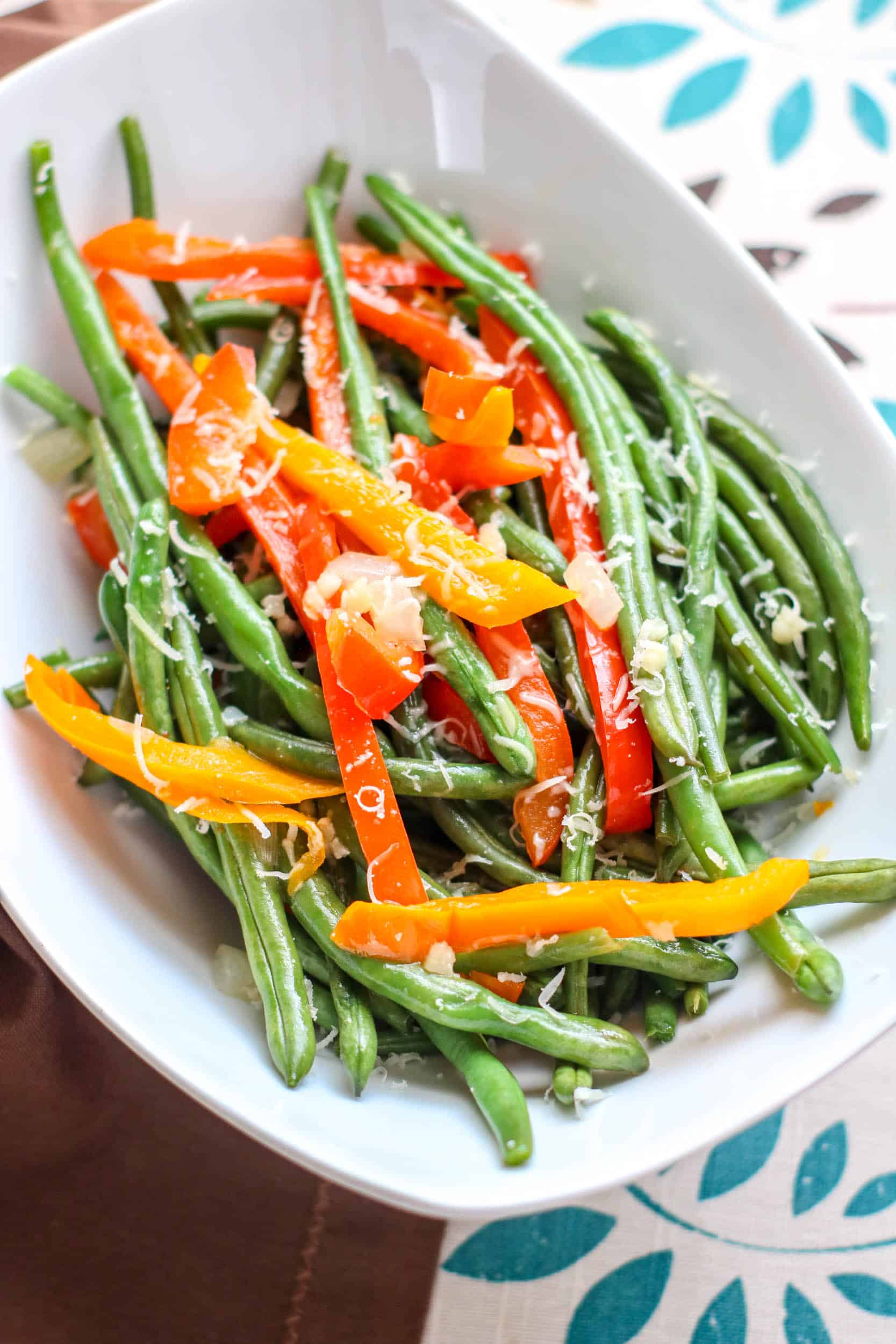 Parmesan Green Beans & Peppers Easy Low Carb Side Dish