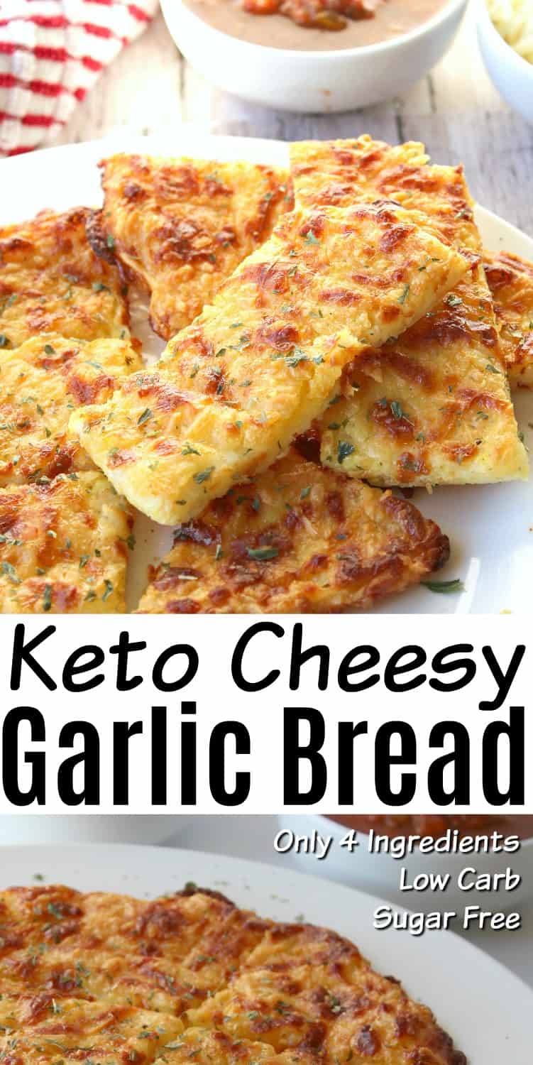 Keto Cheesy Garlic Bread - Easy 4 Ingredient Recipe