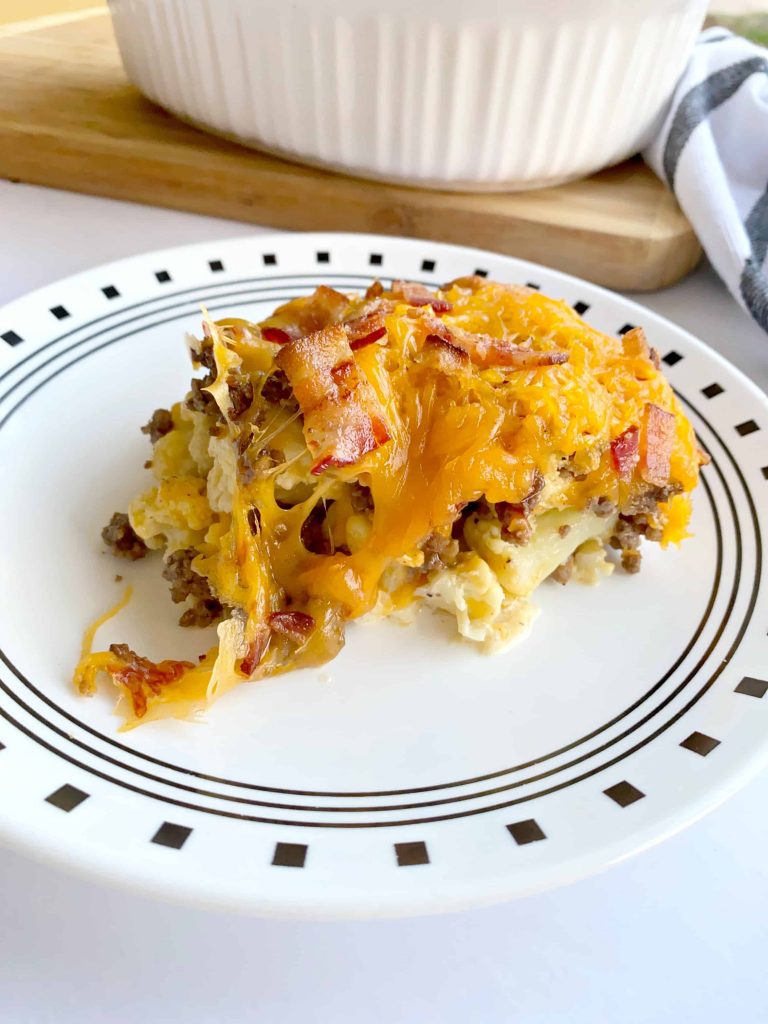 Keto Bacon Cheeseburger Cauliflower Casserole