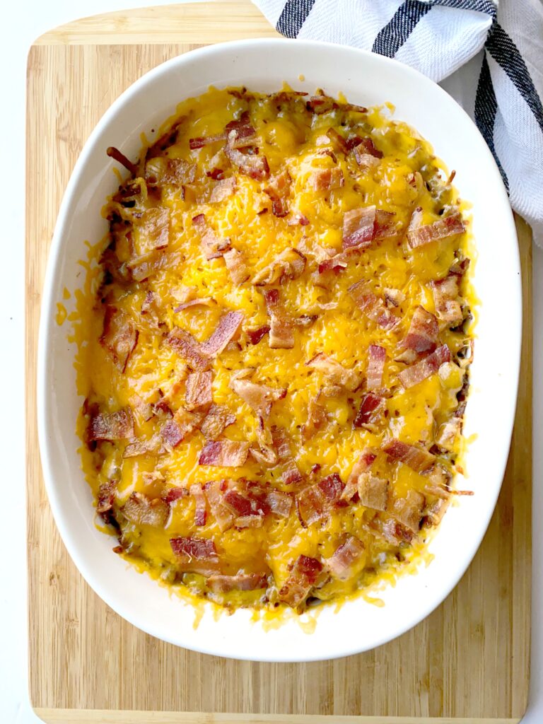 Keto Bacon Cheeseburger Cauliflower Casserole