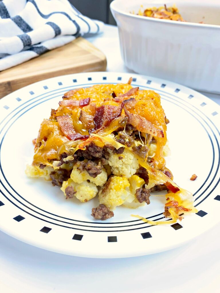 Keto Cauliflower Cheeseburger Casserole - Easy Low Carb Recipe