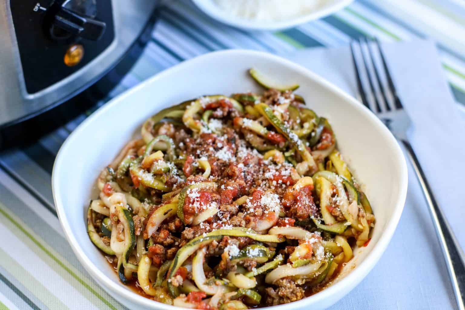 Low Carb Spaghetti Zoodles Easy Slow Cooker Recipe
