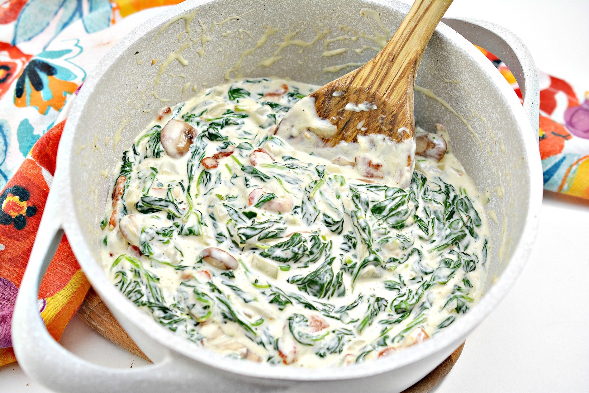 Keto Creamed Spinach With Mushrooms & Bacon - Perfect Keto Side Dish
