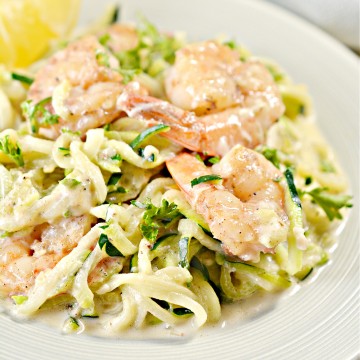 Keto Cajun Shrimp and Zoodles Alfredo