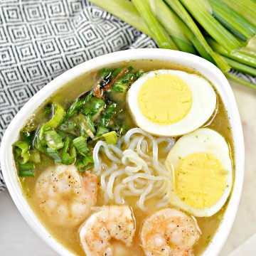 Creamy Keto Miso Ramen Soup With Shrimp