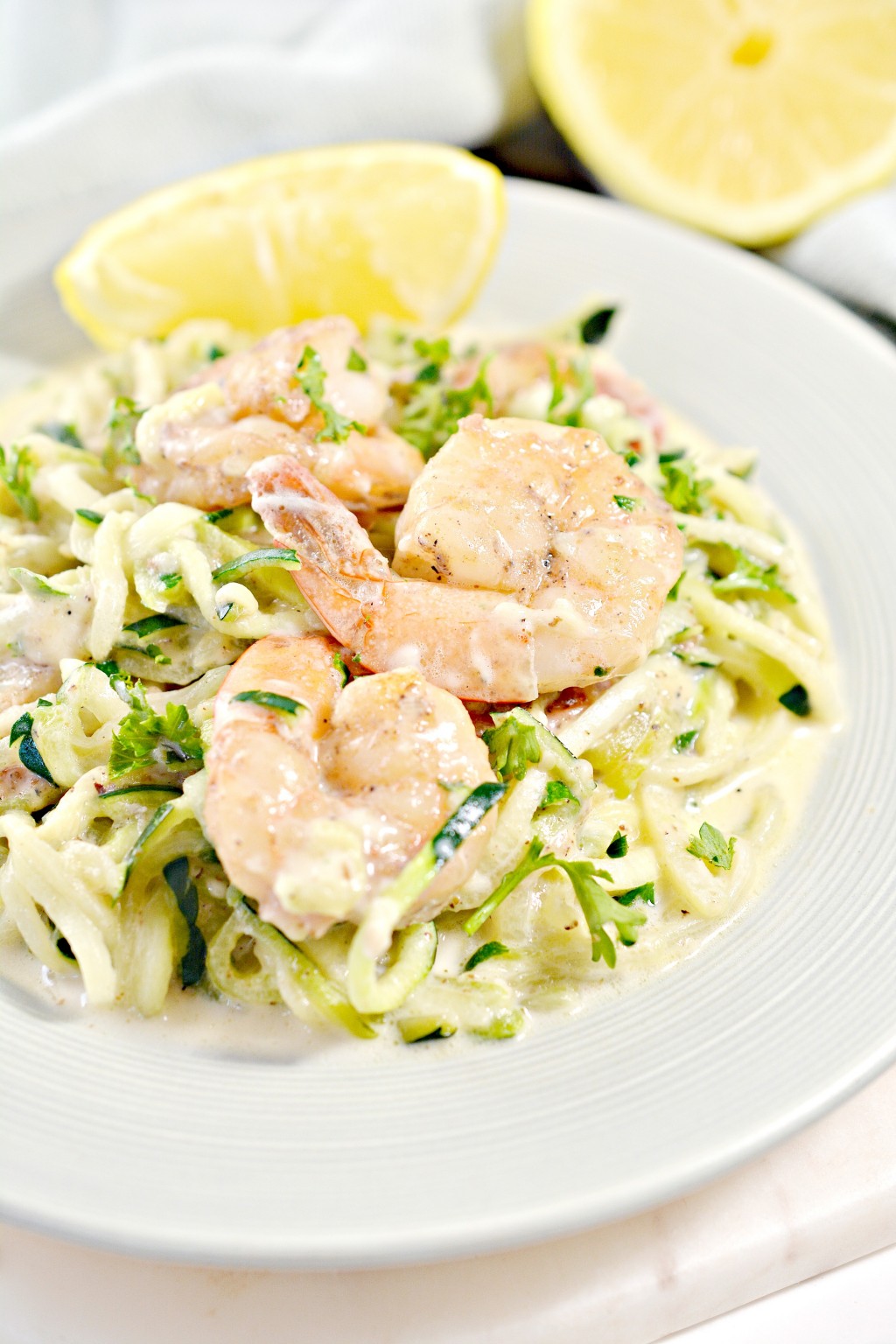 Keto Cajun Shrimp and Zoodles Alfredo Easy Low Carb Dinner