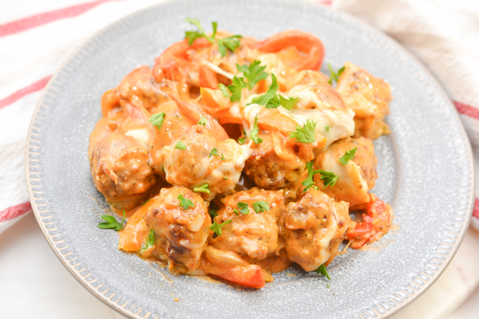 Keto Cheesy Sausage & Peppers - Easy Low Carb Dinner