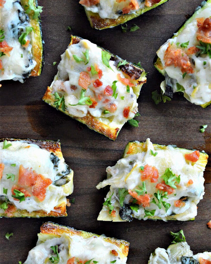 Keto Spinach Artichoke Zucchini Bites