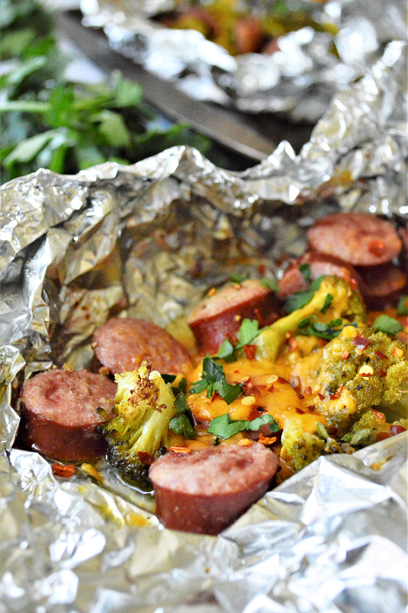 Sausage Broccoli Foil Packets