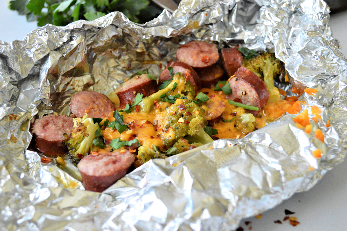 Sausage Broccoli Foil Packets