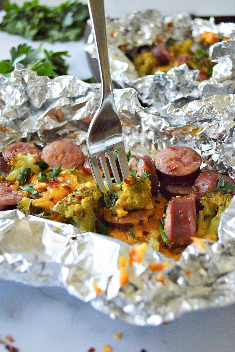 Sausage Broccoli Foil Packets