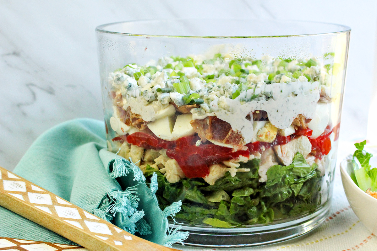 Low-Carb Chicken Cobb Salad Trifle