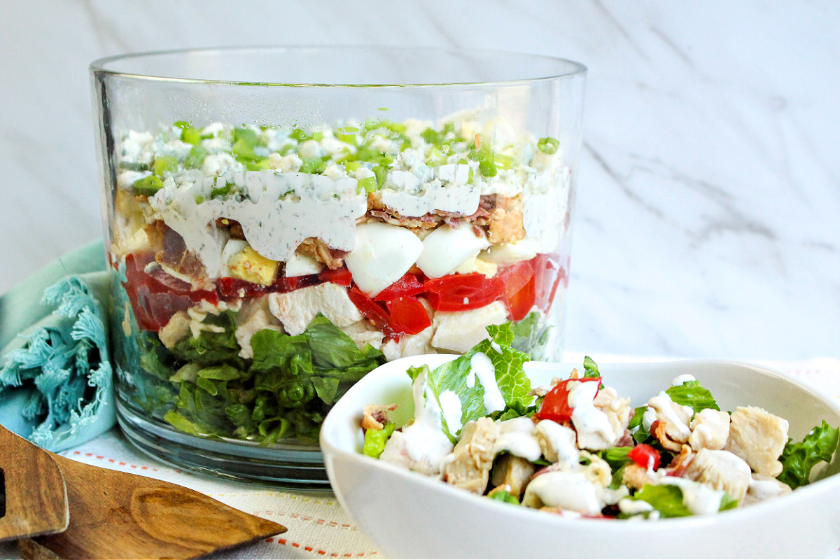 Low-Carb Chicken Cobb Salad Trifle