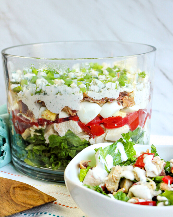 Low-Carb Chicken Cobb Salad Trifle