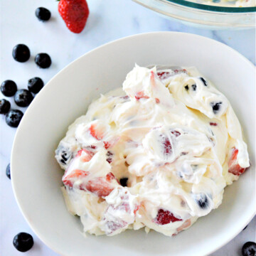 Keto Red White and Blue Cheesecake Salad