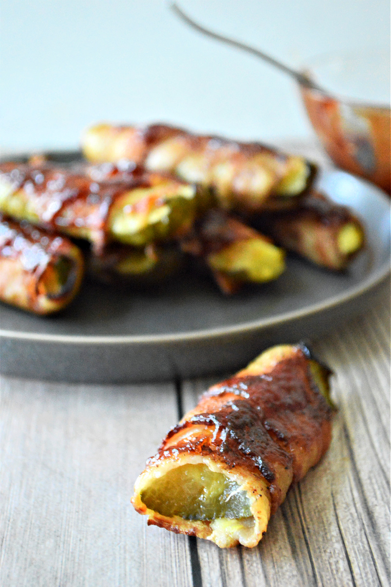 Keto BBQ Bacon-Wrapped Pickles