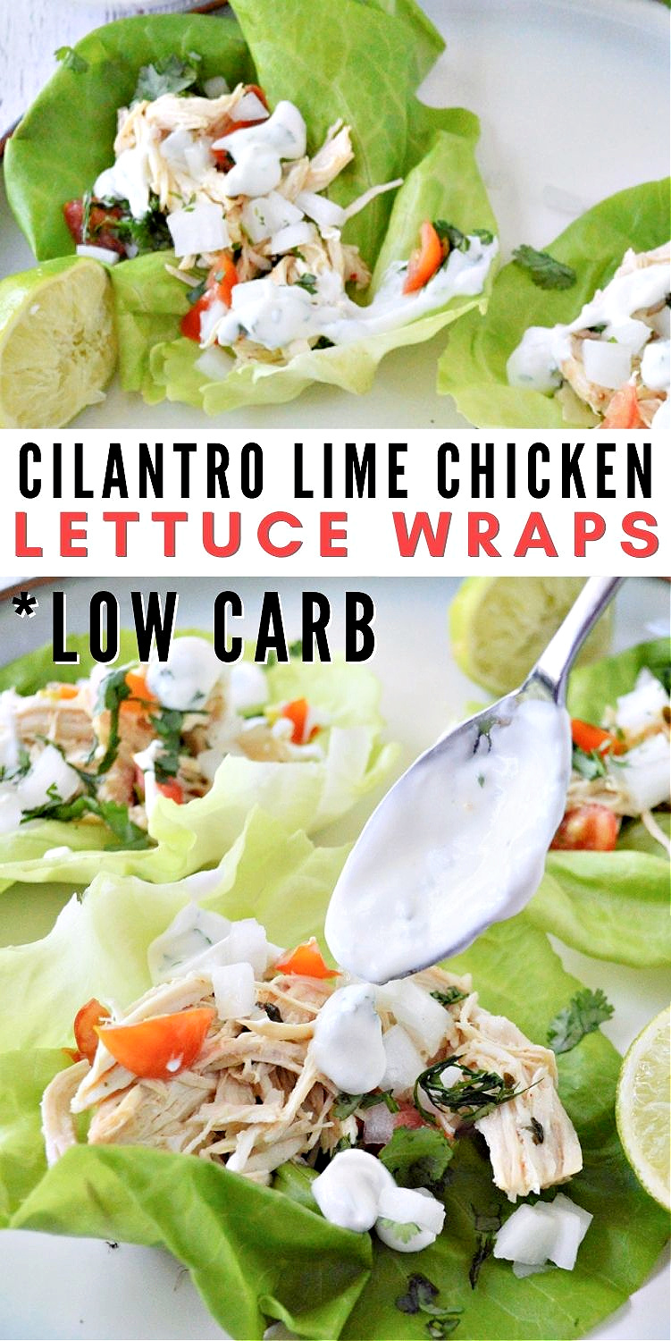 Cilantro Lime Chicken Lettuce Wraps (Low-Carb Recipe)