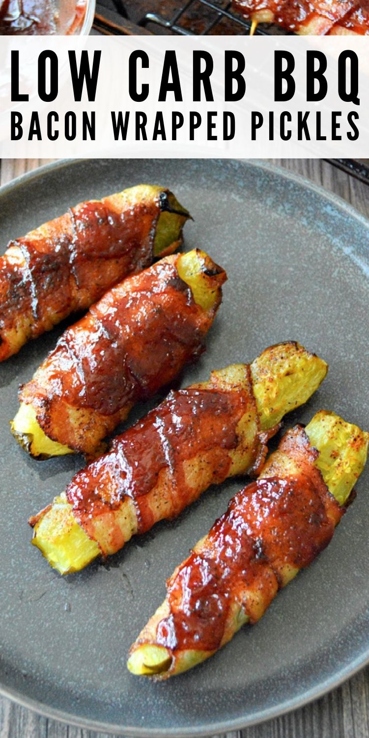 Low Carb BBQ Bacon-Wrapped Pickles