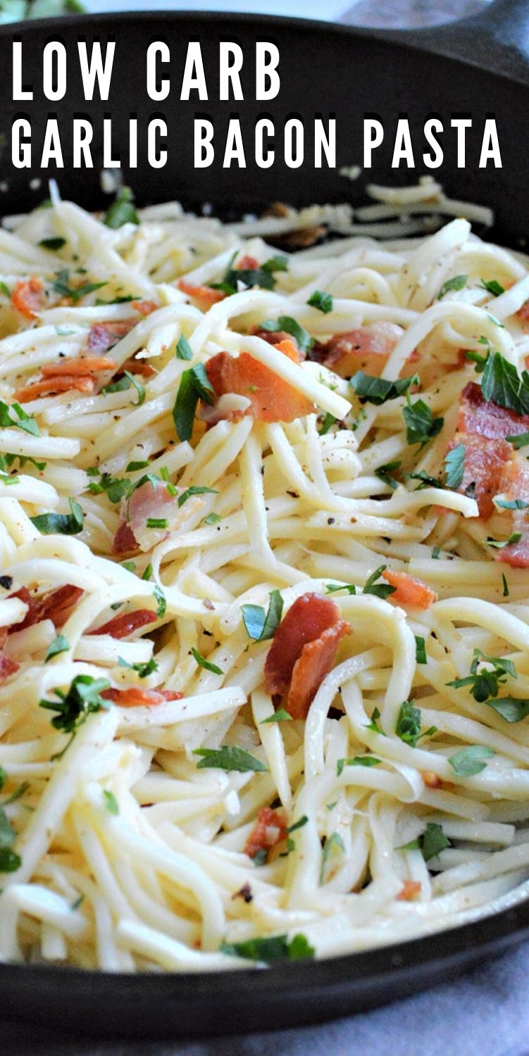 Garlic and Bacon Pasta: Low-Carb Recipe