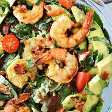 Shrimp Avocado and Spinach Salad - Easy Lunch or Dinner!
