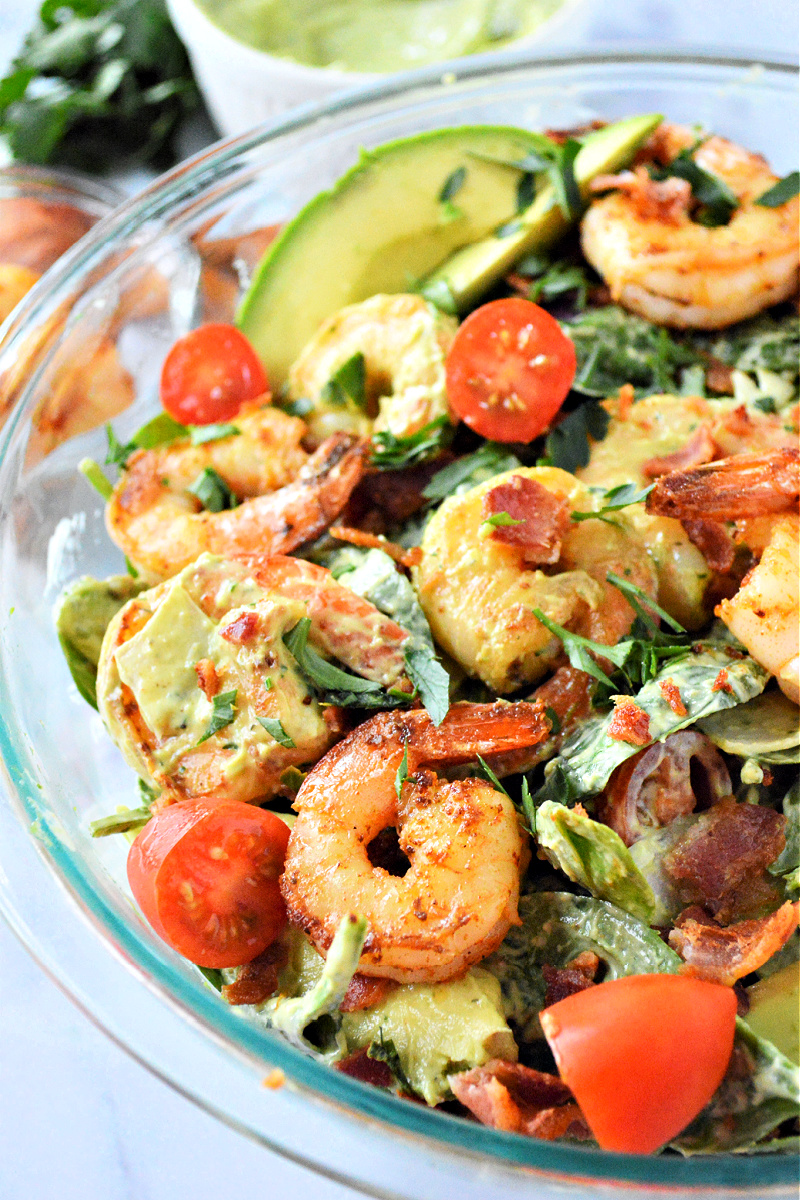 Shrimp Avocado and Spinach Salad