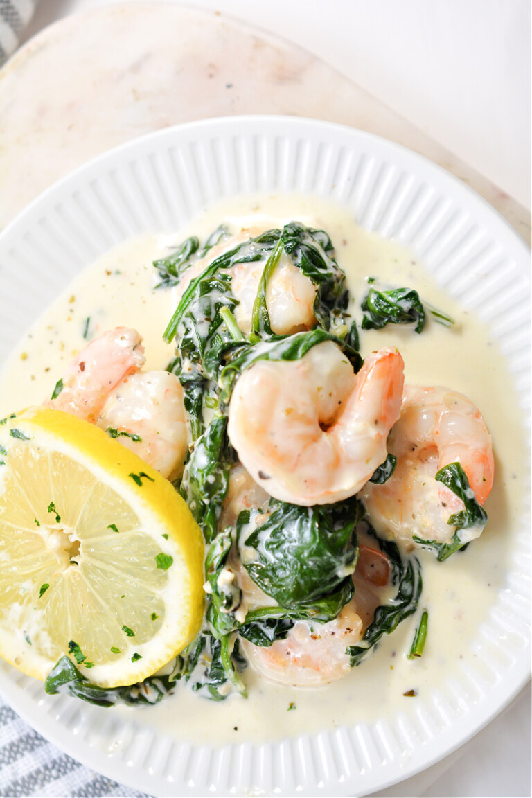 Creamy Keto Garlic Shrimp - Easy Keto Dinner Recipe