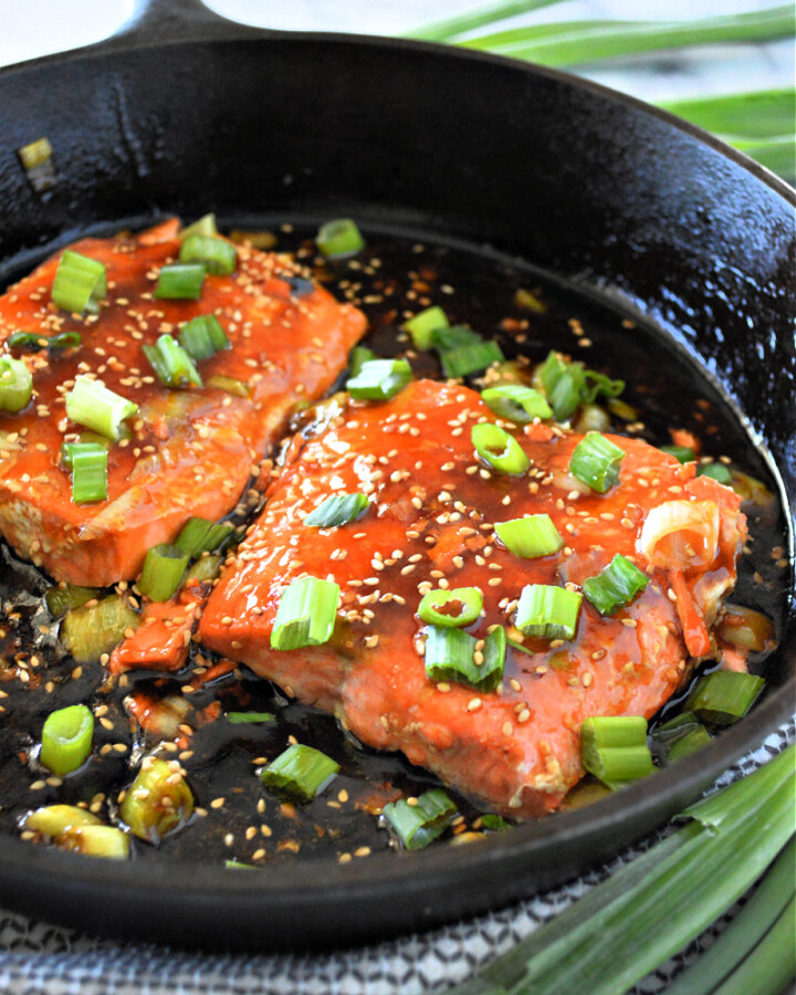 Keto Teriyaki Salmon Skillet