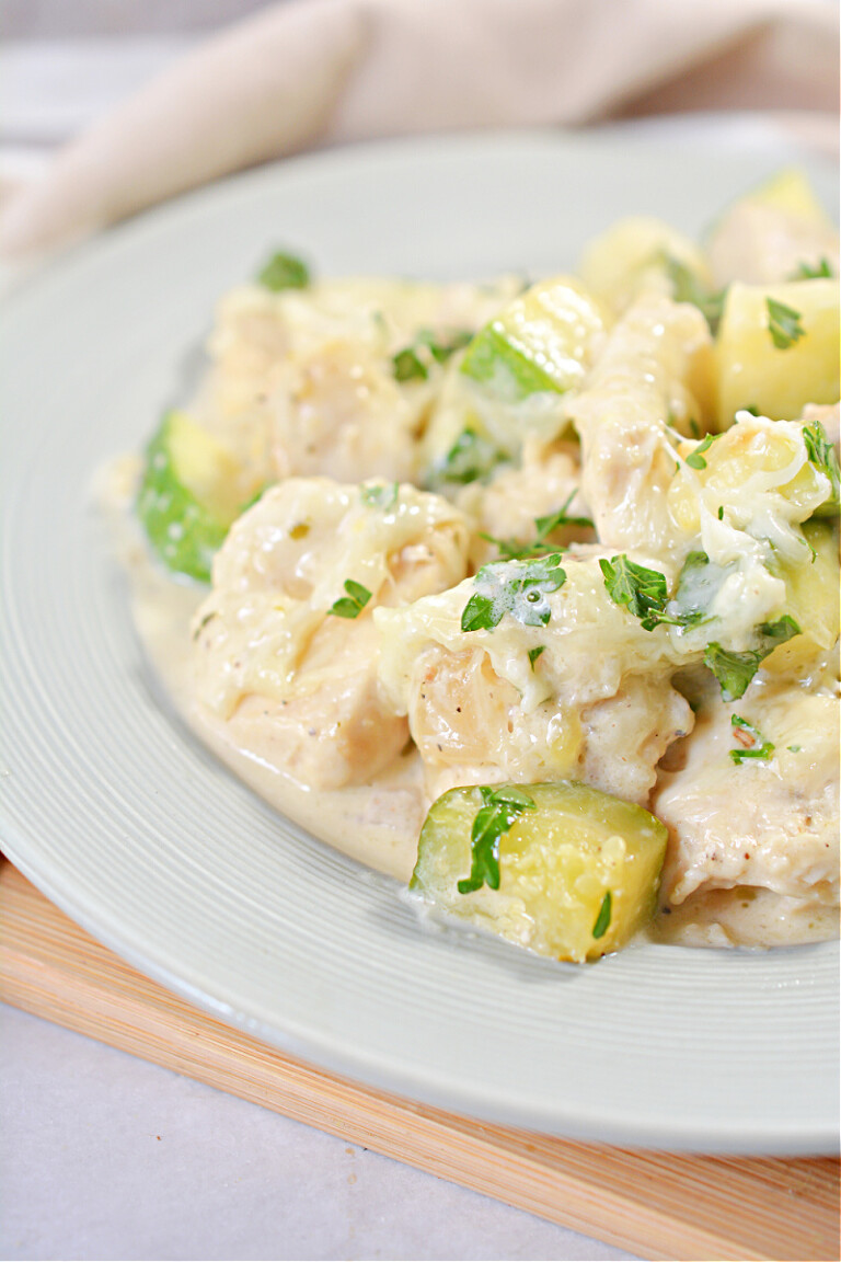 Keto Zucchini Bake With Chicken Easy Dinner Meal Prep Idea